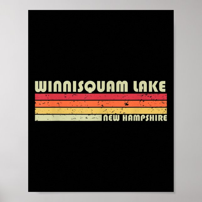 Póster Winnisquam Lake New Hampshire Funny Fishing Summer (Frente)