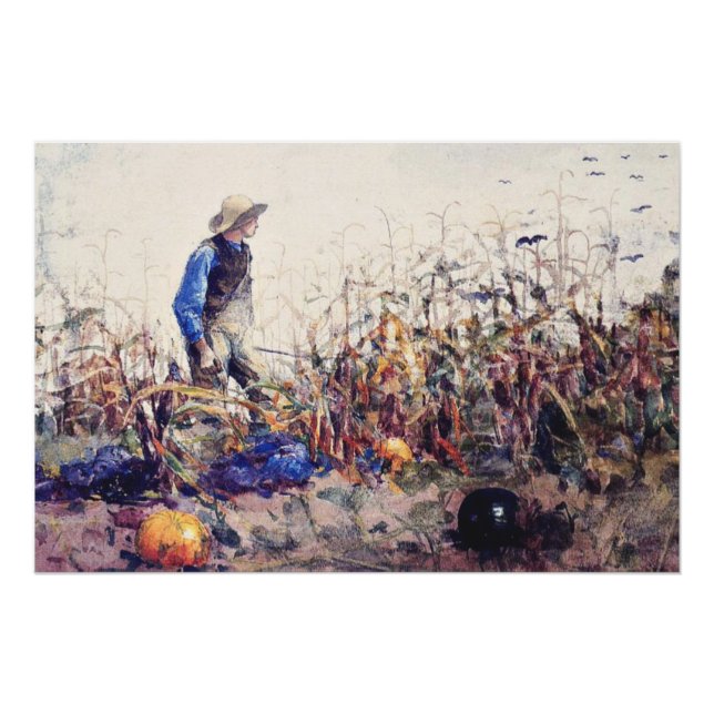 Póster Winslow Homer - Among the Vegetables, (Anverso)