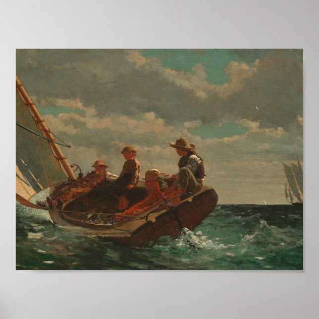 Póster Winslow Homer - Breezing Up (Un Viento Justo) (Frente)