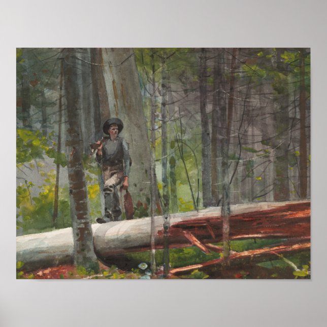 Póster Winslow Homer - Cazador en los Adirondacks (Frente)