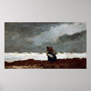 Póster Winslow Homer Dos figuras a orillas del mar