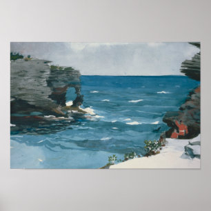 Póster Winslow Homer - Rocky Shore, Bermudas