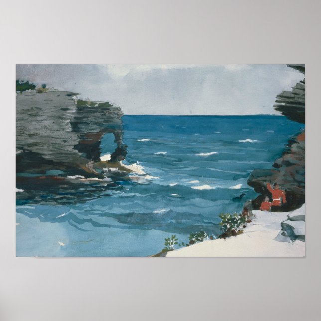 Póster Winslow Homer - Rocky Shore, Bermudas (Frente)