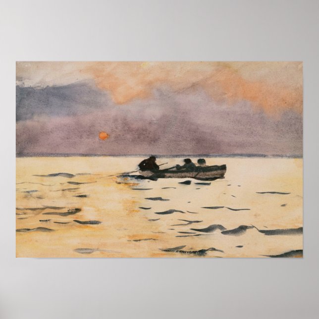 Póster Winslow Homer - Rowing Home (Frente)