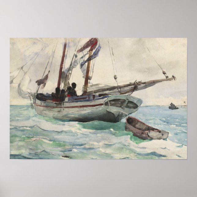 Póster Winslow Homer - Schooner - Nassau (Frente)