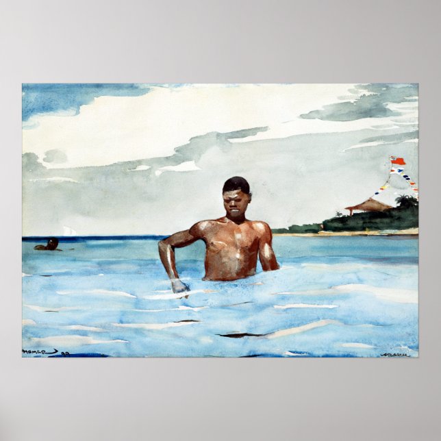 Póster Winslow Homer The Bather (Frente)