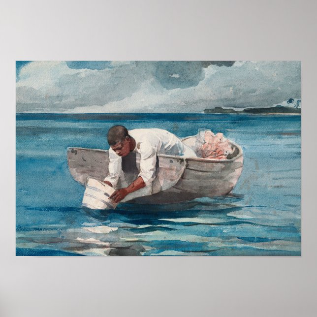 Póster Winslow Homer - The Water Fan (Frente)