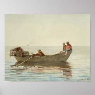 Póster Winslow Homer - Tres chicos en una historia