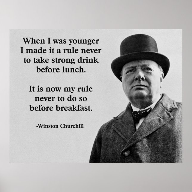 Póster Winston Churchill Beber (Frente)