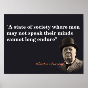Póster Winston Churchill Cita Sobre La Libertad De Expres