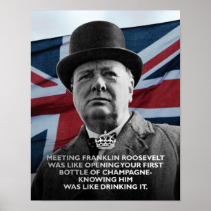 Póster Winston Churchill- "Conociendo a Franklin Roosevel