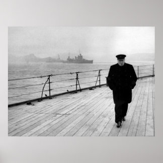 Póster Winston Churchill En El Mar