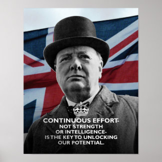 Póster Winston Churchill - "Esfuerzo Continuo"
