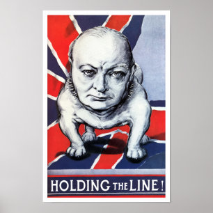 Póster Winston Churchill -- ¡Llevar a cabo la línea!