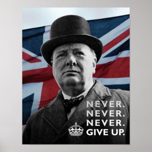 Póster Winston Churchill- "Nunca se rinda"