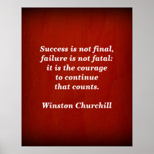 Póster Winston Churchill Quote; Success
