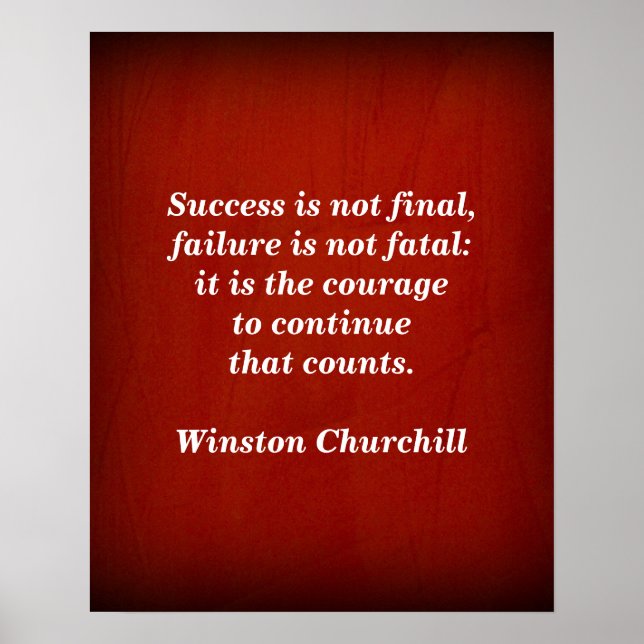 Póster Winston Churchill Quote; Success (Frente)