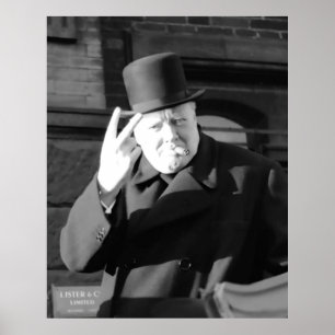 Póster Winston Churchill V Día V Rótulo 1945