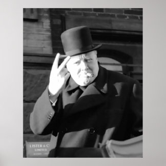 Póster Winston Churchill V Día V Rótulo 1945