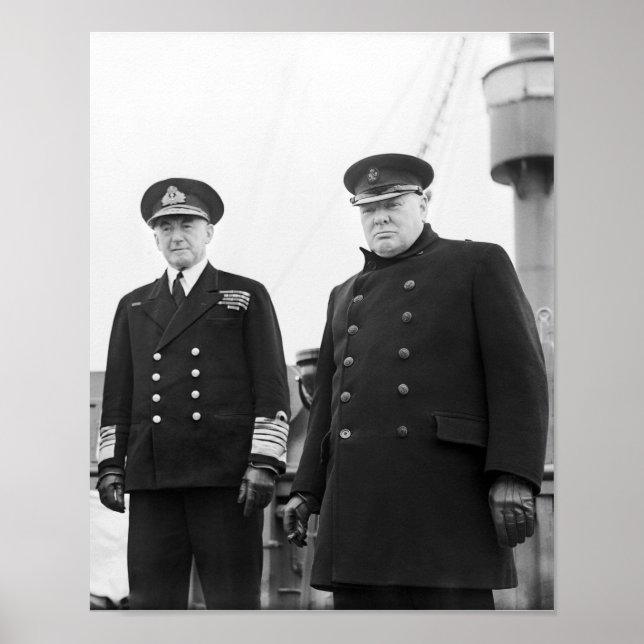 Póster Winston Churchill y la libra del almirante Dudley (Frente)