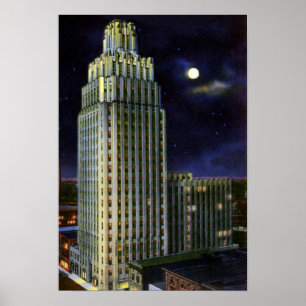 Póster Winston Salem Carolina del Norte el edificio de