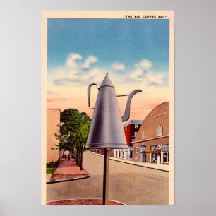 Póster Winston Salem Carolina del Norte La olla del café