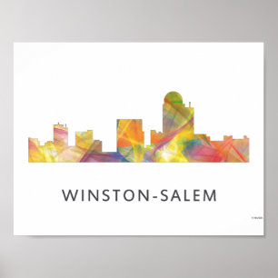 PÓSTER WINSTON - SALEM, NTH CAROLINA SKYLINE -
