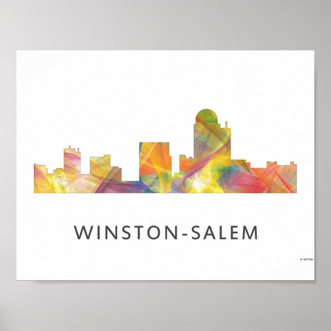 PÓSTER WINSTON - SALEM, NTH CAROLINA SKYLINE - (Frente)