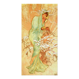 Póster Winter Alfons Mucha Art Nouveau