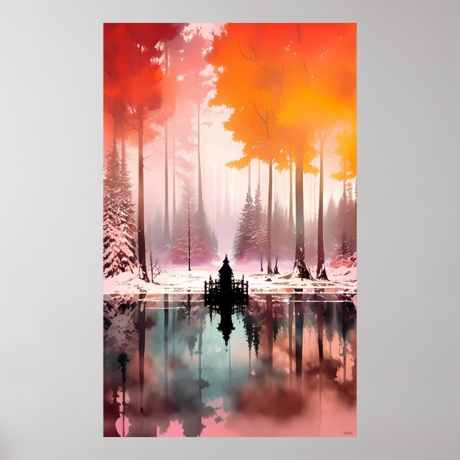 Póster Winter Autumn Dreamscape - Ken Gage Art (Frente)