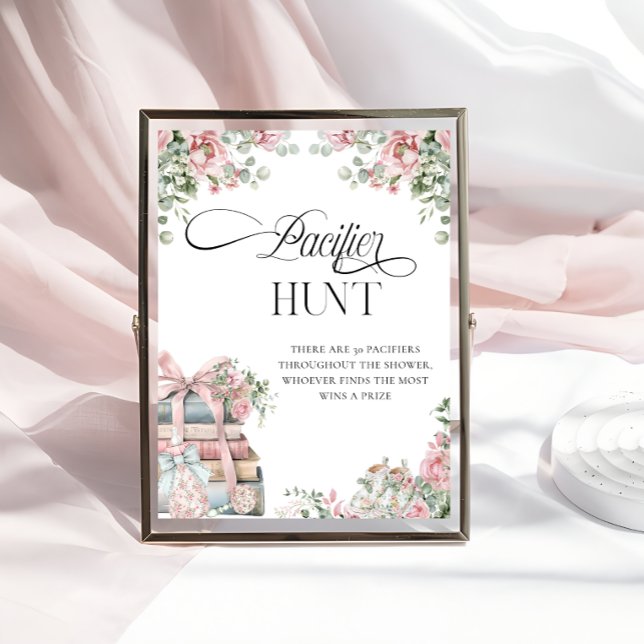 Póster Winter Baby Girl Shower Pacifier Hunt Game (Subido por el creador)