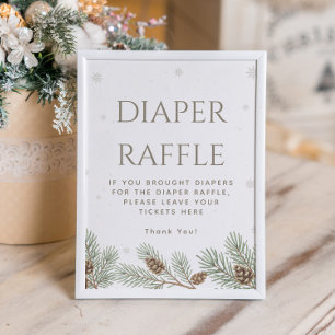 Póster Winter Baby Shower Diaper Raffle