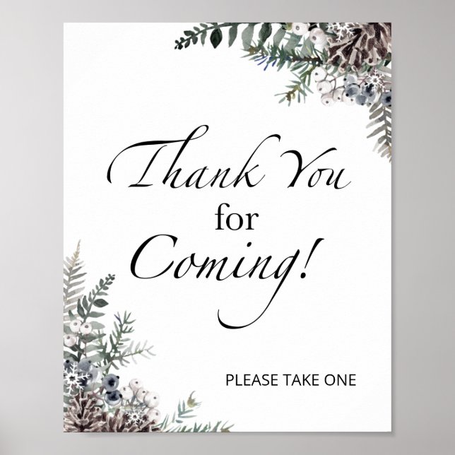 Póster Winter Baby Shower Gracias por venir Poster (Frente)