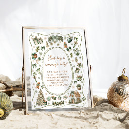 Póster Winter Baby Shower Qué grande es el Belly de mamá