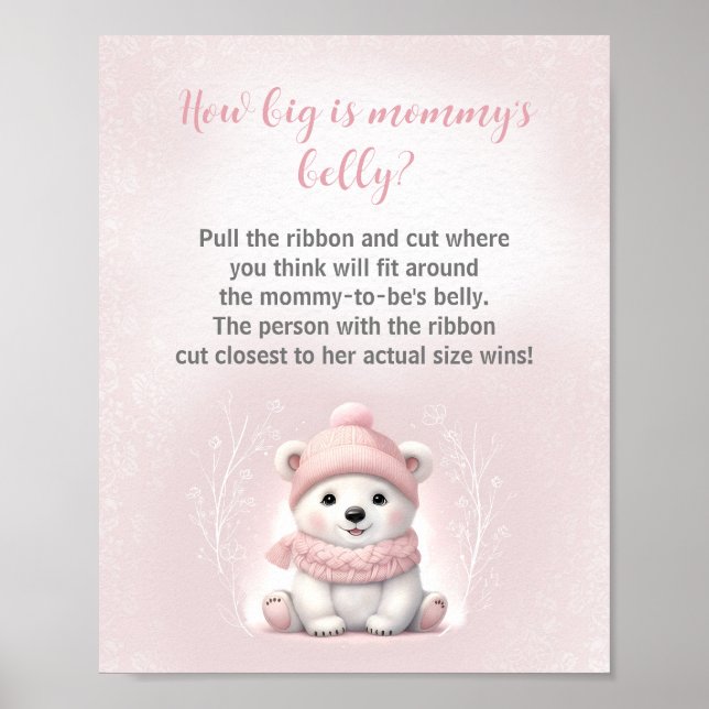 Póster Winter Baby Shower Qué grande es el juego Belly de (Frente)