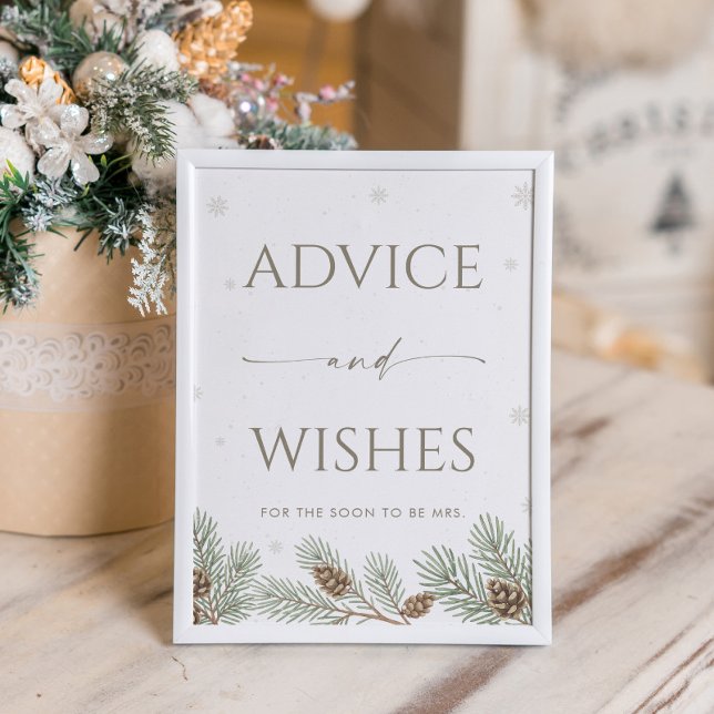 Póster Winter Bridal Shower Advice and Wishes  (Subido por el creador)