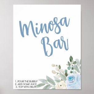 Póster Winter Bridal Shower Mimosa Bar Rótulo