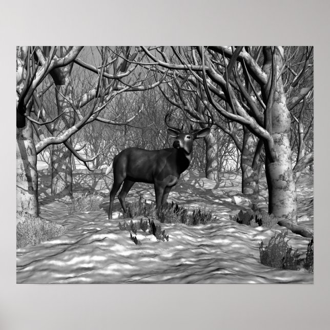 Póster Winter Buck B/W (Frente)