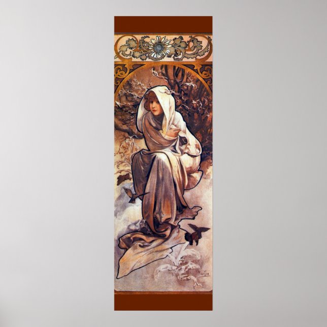 Póster Winter by Alfons Mucha (Frente)