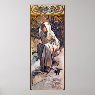 Póster winter by Alphonse Mucha