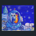 Póster Winter Carriage Ride<br><div class="desc">On a magical snowy winter night,  a big-eye fairy rides in a polar bear-drawn carriage.</div>