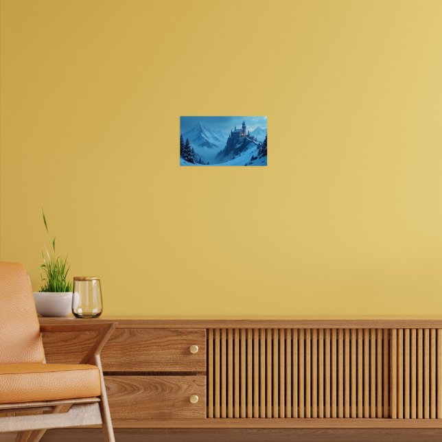 Póster Winter Castle Mountain Fantasy Landscape (Salón 2)
