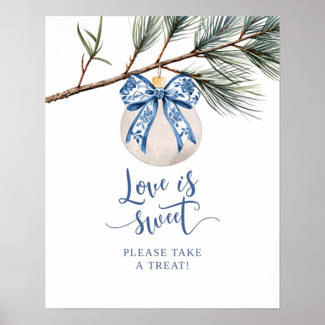 Póster Winter Chinoiserie Bow Love es un Poster dulce (Frente)