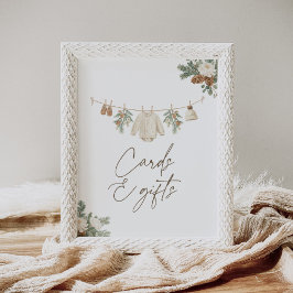 Póster Winter Clothesline Baby Shower Cards and Gifts