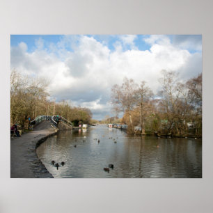 Póster Winter day on the Macclesfield Canal Postcard