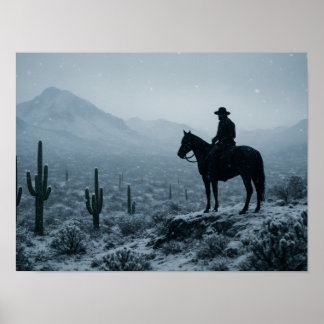 Póster Winter Desert Print - Rare Snowy Western Landscape