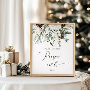 Póster Winter elegante deja tu receta aquí