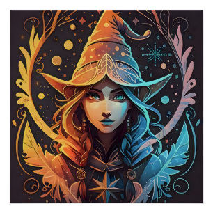 Póster Winter Elf Whimsy: Hermoso diseño de logotipo