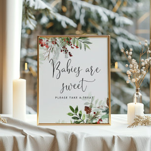 Póster Winter evergreen Babies are sweet