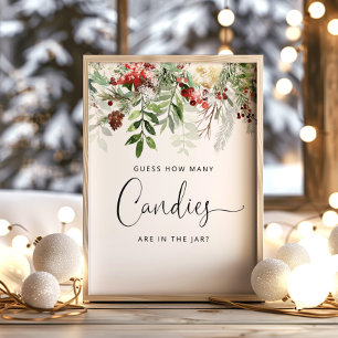 Póster Winter evergreen Guess how many candies Poster